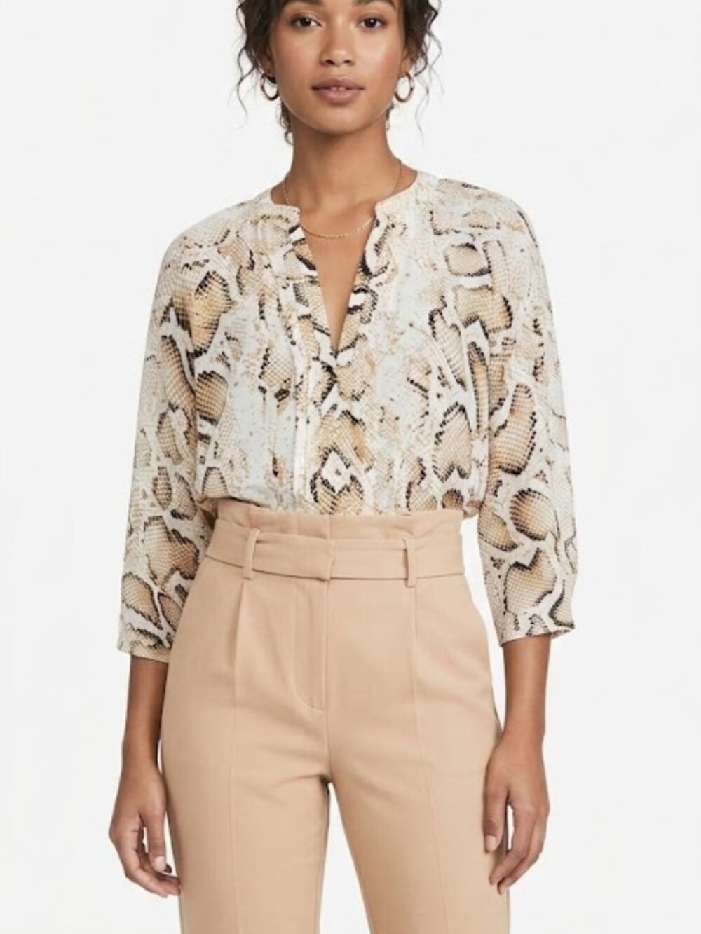 A.N.A Python Print Blouse Large